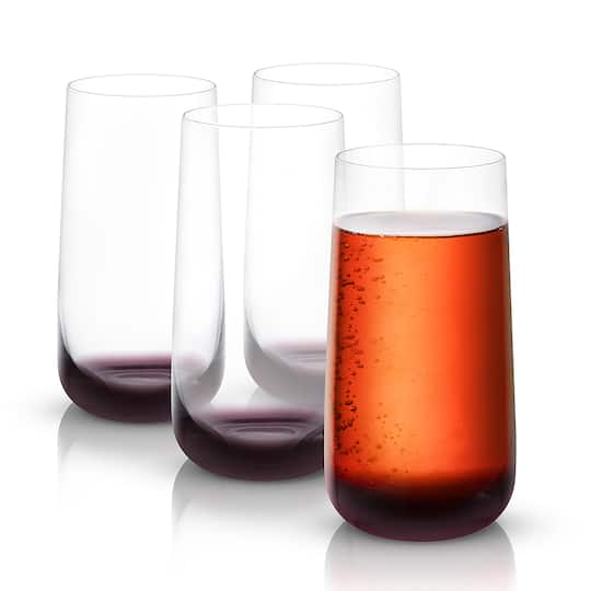JoyJolt® 18.2oz. Black Swan Highball Glasses, 4ct.